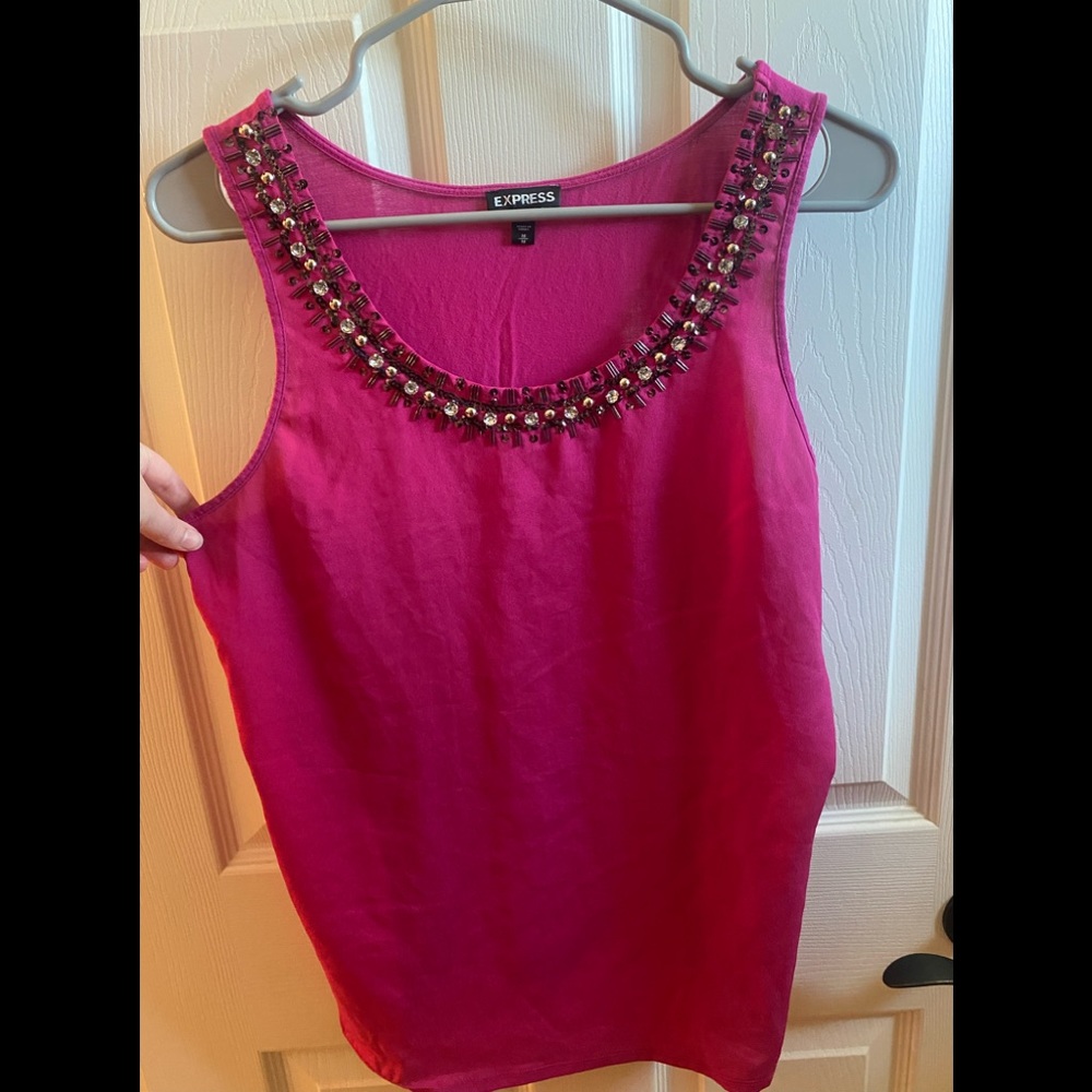 Pink jeweled collar top- medium